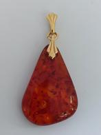 Kettinghanger met amber barnsteen verguld, Sieraden, Tassen en Uiterlijk, Ophalen of Verzenden, Met edelsteen