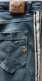 Shabby jeans xl mt 42 met glitter bies, Verzenden, Zo goed als nieuw, Blauw, W30 - W32 (confectie 38/40)
