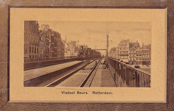 700R Rotterdam Spoorviaduct -> Station Beurs stoomlocomotief, Verzamelen, Ansichtkaarten | Nederland, Gelopen, Zuid-Holland, Voor 1920