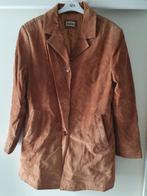 Vintage Suede Cognac Kleurige Jas van Yessica by C&A maat 42, Bruin, Maat 42/44 (L), Ophalen of Verzenden, Zo goed als nieuw