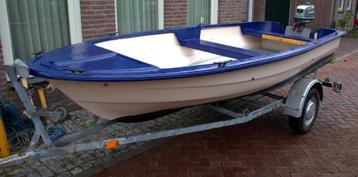 Motorboot met trailer & motor – veel extras - vaarklaar beschikbaar voor biedingen