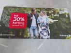 Center parcs centerparcs kortingsbon voucher 30%, Tickets en Kaartjes, Kortingen en Cadeaubonnen, Bungalowpark, Kortingsbon, Drie personen of meer