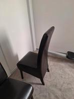 Lederen eetkamerstoelen 6 stuks., Ophalen, Bruin, Leer, Zo goed als nieuw