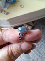 Ring zwarte opaal verstelbaar echt zilver, Sieraden, Tassen en Uiterlijk, Ringen, Zwart, Ophalen of Verzenden, Zo goed als nieuw