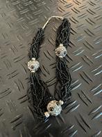 Vintage, Indiase etnische ketting, jaren’70. Zwart/zilver., Sieraden, Tassen en Uiterlijk, Kettingen, Ophalen of Verzenden, Zo goed als nieuw