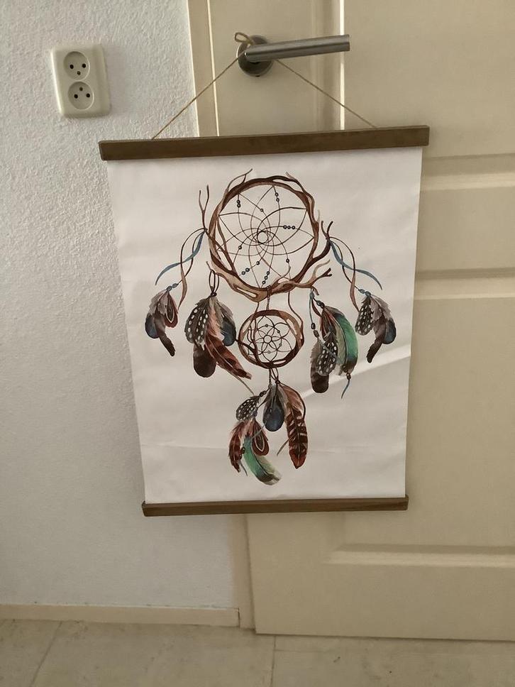 Poster doek dromenvanger dreamcatcher ca 47 bij 63 cm, Huis en Inrichting, Woonaccessoires | Wanddecoraties, Ophalen of Verzenden