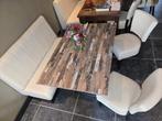 Eethoek, 1 bank , tafel , 2 stoelen, Huis en Inrichting, Tafels | Eettafels, Ophalen, Vijf personen of meer, Rechthoekig, 50 tot 100 cm