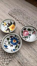 Vintage Italy Italiaanse kommetjes met bloemen decor, Ophalen of Verzenden