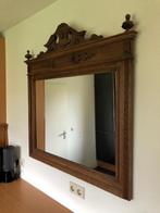 Antieke spiegel in eikenhouten lijst, Antiek en Kunst, Antiek | Spiegels, 100 tot 150 cm, Ophalen, Vierkant