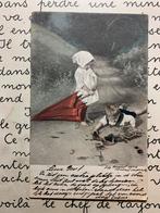 14-3-1903 Kindjes met paraplu en gebroken waterkruik (NN), Verzamelen, Ophalen of Verzenden, Voor 1920, Gelopen, Kinderen