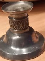 ANTIEK TINNEN PUNTGAVE ALTAAR KANDELAAR, Antiek en Kunst, Antiek | Kandelaars, Ophalen of Verzenden, Overige materialen