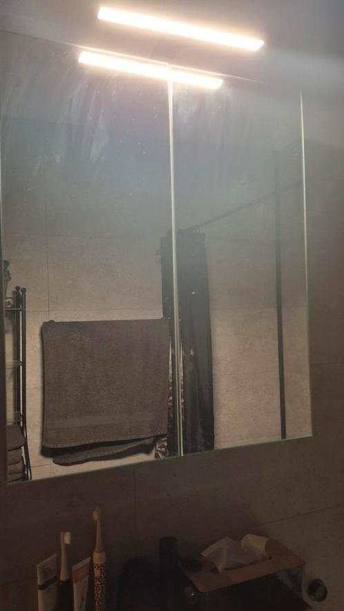bovenkast voor wastafel met 2 spiegeldeuren, Huis en Inrichting, Badkamer | Badkamermeubels, Zo goed als nieuw, Minder dan 100 cm