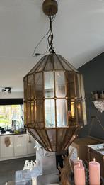 Te gekke hanglamp glas in lood brons, light and living, Ophalen of Verzenden, Zo goed als nieuw, Glas
