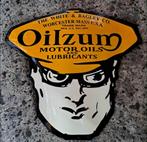 Oilzum motor oils lubricants USA emaillen reclame bord retro, Reclamebord, Emaille, Ophalen of Verzenden, Zo goed als nieuw