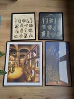 Lijstjes inclusief de posters, 4x poster lijsten, Huis en Inrichting, Woonaccessoires | Lijsten, Ophalen, Kunststof, 50 tot 75 cm