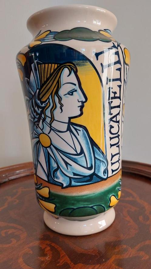 Vintage Apothekerspot / vaas Interpharm Flora keramiek., Antiek en Kunst, Antiek | Vazen, Ophalen of Verzenden