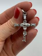 X959 Prachtige zilveren hanger kruis, Ophalen of Verzenden, X, Kruis of Symbool, Zilver