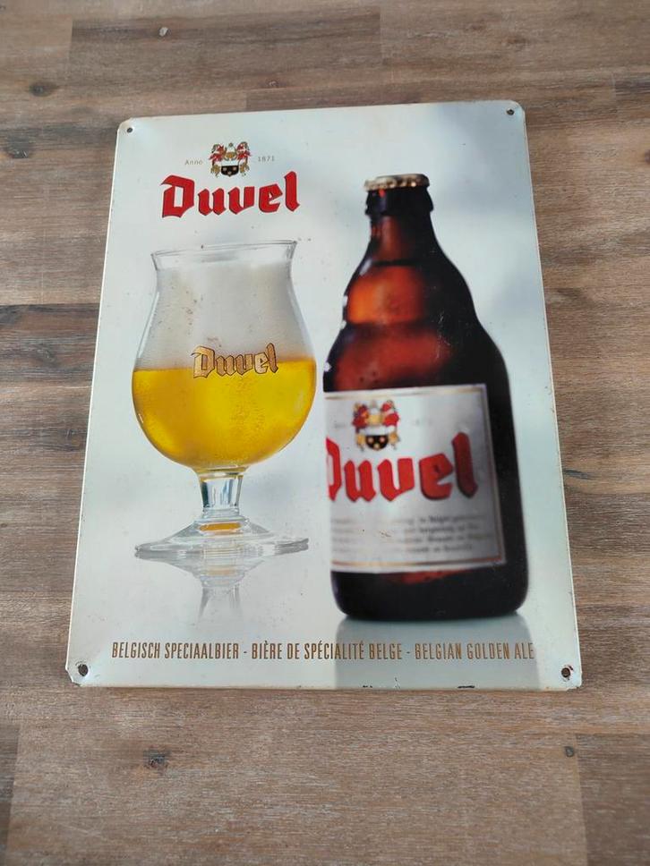 Duvel Reclamebord - Belgisch Speciaalbier, Verzamelen, Merken en Reclamevoorwerpen, Gebruikt, Reclamebord, Ophalen of Verzenden