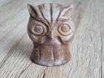 Prachtig Antiek Vintage Borstbeeld van een Uil Marmer bruin, Verzenden, Gebruikt, Vogel, Beeldje of Figuurtje