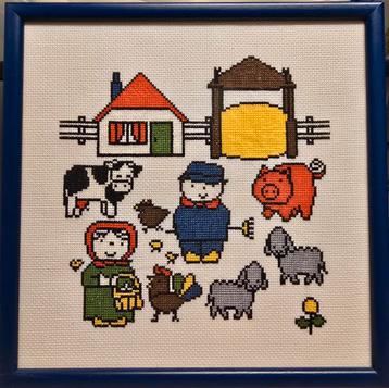 Dick Bruna Boerderij Borduurwerk Ingelijst beschikbaar voor biedingen