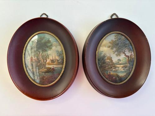 TWEE OUDE. MOOIE  SCHILDERIJEN INGELIJST, Antiek en Kunst, Kunst | Schilderijen | Klassiek, Ophalen of Verzenden