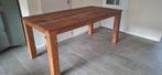 Massief Teakhouten Eettafel - 180x90cm, Ophalen, Gebruikt, Teakhout, 50 tot 100 cm