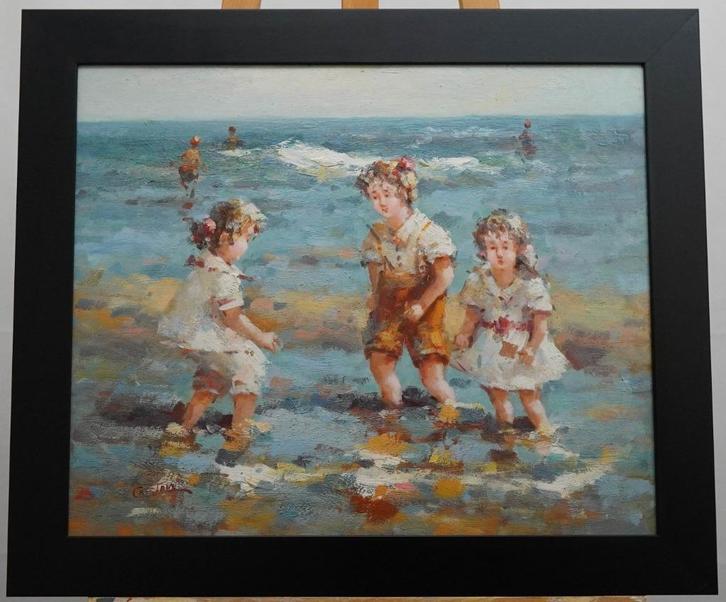 Francis CRISTAUX (1956) Schilderij op doek, gesignaard, Antiek en Kunst, Kunst | Schilderijen | Modern, Ophalen