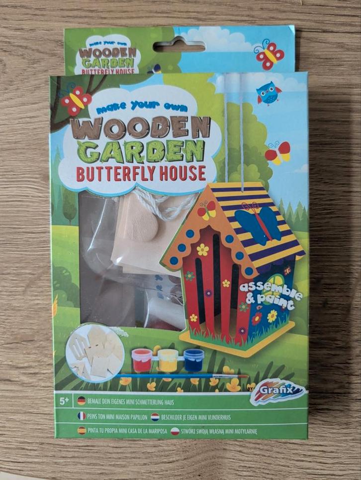 Grafix Vlinderhuisje nieuw Hout zelf maken verven Sint kado, Hobby en Vrije tijd, Knutselen, Nieuw, Knutselwerk, Ophalen of Verzenden