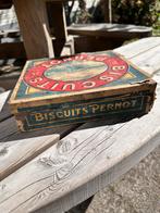 Oud Biscuitblik Pernot - Vintage Decoratie, Ophalen of Verzenden
