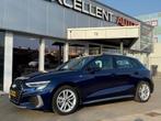 Audi A3 SPORTBACK 30 TFSI S edition, Gebruikt, Blauw, Leder en Stof, Bedrijf