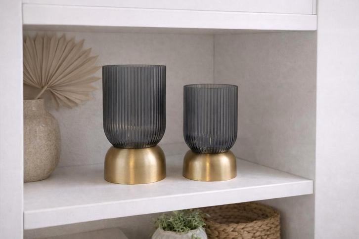 Mooie set van 2 Riverdale windlichten / kaarsenhouders, Huis en Inrichting, Woonaccessoires | Kandelaars en Kaarsen, Zo goed als nieuw