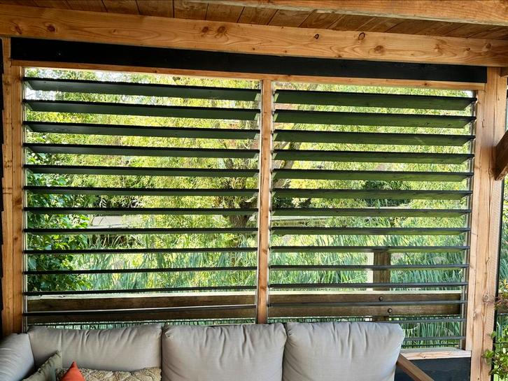 Lamellen voor overkapping, Tuin en Terras, Schuttingen, Zo goed als nieuw, Hout, Minder dan 1 meter, Minder dan 3 meter, Ophalen
