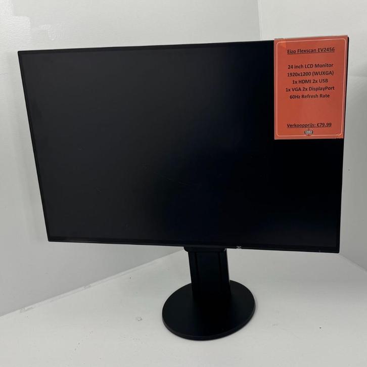 Eizo Flexscan EV2456 Monitor | Met garantie, Computers en Software, Monitoren, Zo goed als nieuw, 60 Hz of minder, DisplayPort