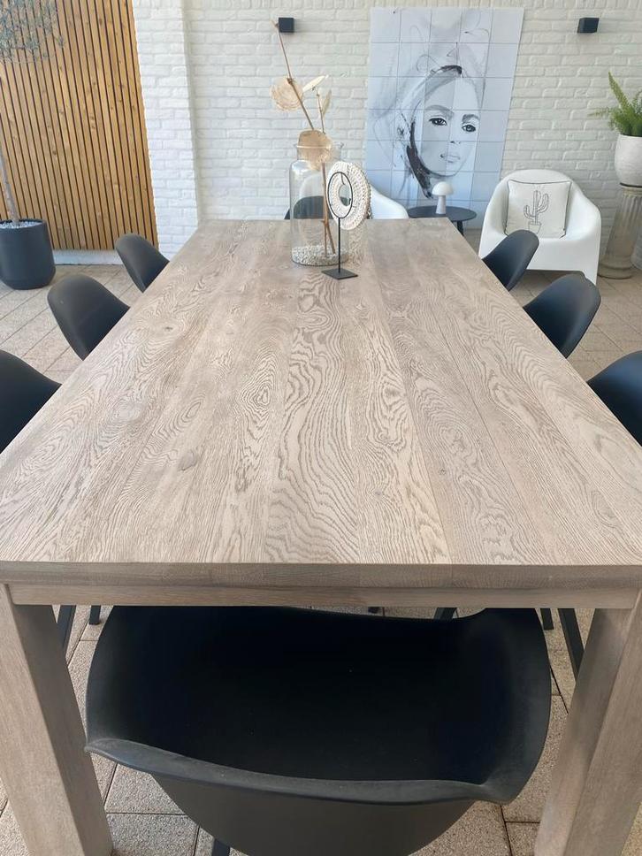 Grote Houten Eettafel - 2.20m, Huis en Inrichting, Tafels | Eettafels, Gebruikt, 50 tot 100 cm, 200 cm of meer, Vijf personen of meer