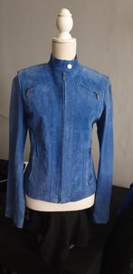 Echt leren jasje, blauw maat S, Kleding | Dames, Blauw, Ophalen of Verzenden, Zo goed als nieuw, Jasje