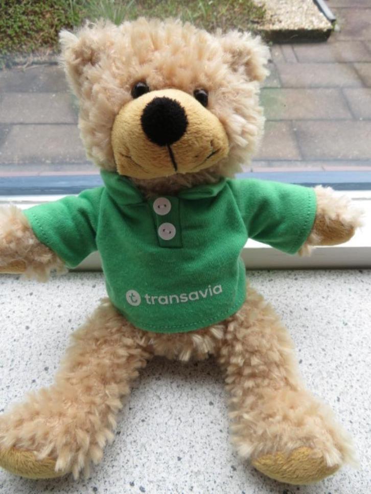 Beer met groen shirt TRANSAVIA van Joe and Friends, Kinderen en Baby's, Speelgoed | Knuffels en Pluche, Zo goed als nieuw, Beer