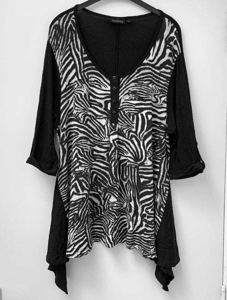 HANDBERG shirt met Zebramotief maat L - 3/4 mouw, Kleding | Dames, Tops, Gedragen, Maat 42/44 (L), Zwart, Lange mouw, Ophalen of Verzenden