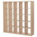 IKEA Kallax 5x5 kast wit gelazuurd eikeneffect + 5 bakken, Huis en Inrichting, Ophalen, Met plank(en), 150 tot 200 cm, Zo goed als nieuw