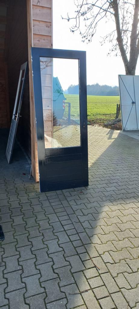 deuren 8x, Doe-het-zelf en Verbouw, Deuren en Horren, Gebruikt, Buitendeur, 200 tot 215 cm, Glas, Hout, Ophalen