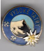 BROCHE VYSOKE TATRY EDELWEISS SLOWAKIJE BERG SNEEUW EMAILLE, Verzamelen, Speldjes, Pins en Buttons, Verzenden, Gebruikt, Overige onderwerpen