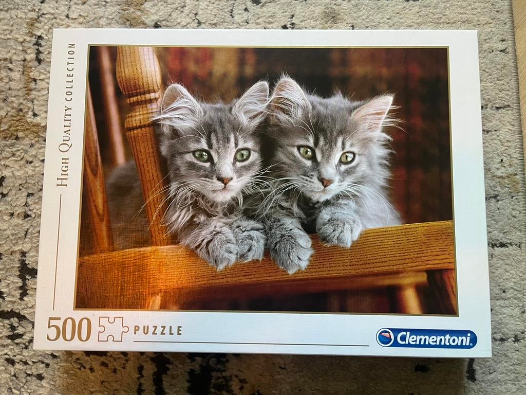 Puzzel kittens 500 stukjes Clementoni, Ophalen of Verzenden, 500 t/m 1500 stukjes, Zo goed als nieuw