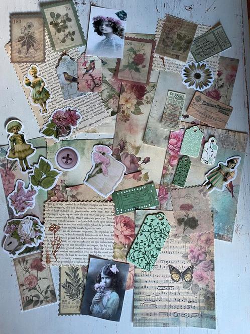 Junk journaling pakketje/scrapbooking 38 stuks, Hobby en Vrije tijd, Scrapbooking, Nieuw, Papier of Karton, Overige merken, Ophalen of Verzenden