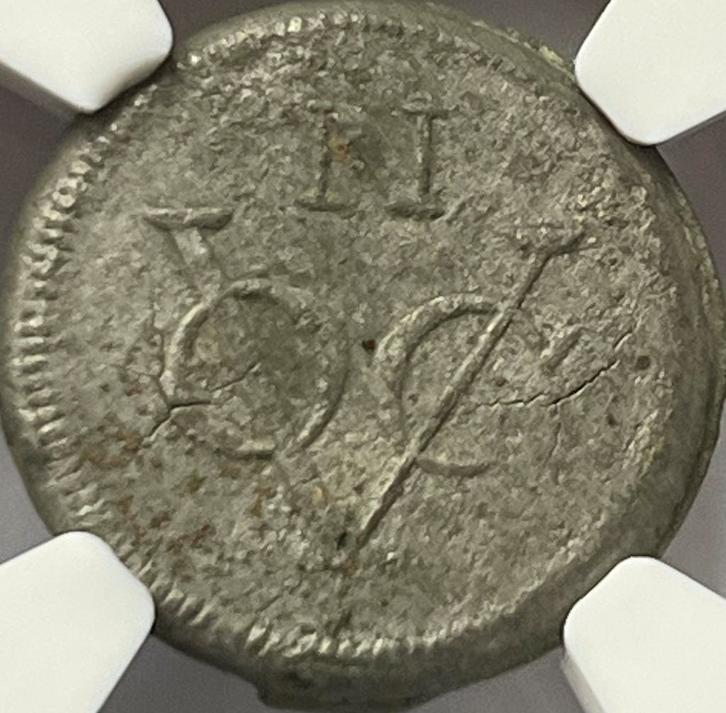 VOC Java zeer zeldzame tinnen duit 1796, Postzegels en Munten, Munten | Nederland, Losse munt, Ophalen of Verzenden