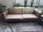 Gratis Bruine leren bank, Huis en Inrichting, Ophalen, Zo goed als nieuw, 75 tot 100 cm, 200 tot 250 cm