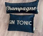 HD collection kussens Champagne en Gin Tonic, Huis en Inrichting, Ophalen, Zo goed als nieuw, Zwart