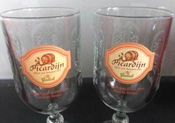 Vintage GROLSCH PICARDIJN bierglas glas beugelfles voet beschikbaar voor biedingen