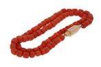 Bloedkoraal antieke ketting fraai 14k gouden pijp slot dames