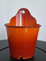 DRU emaille oranje  ijzeren bakje keuken antiek, Antiek en Kunst, Ophalen