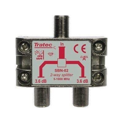 Tratec Technetix Verdeler 2-voudig coax SBN-02, Verzenden, Nieuw, Minder dan 2 meter, Coaxiale kabel