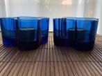 Iittala Alvar Aalto waxinelichtjes 2x kluer ultramarine blau, Overige materialen, Blauw, Ophalen of Verzenden, Zo goed als nieuw